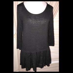 Audge Podge Long Sleeve Ruffle Tunic, Sz Sm